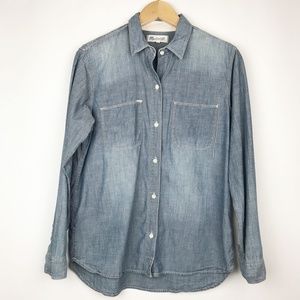 Madewell Perfect Chambray Cotton Button Up Shirt